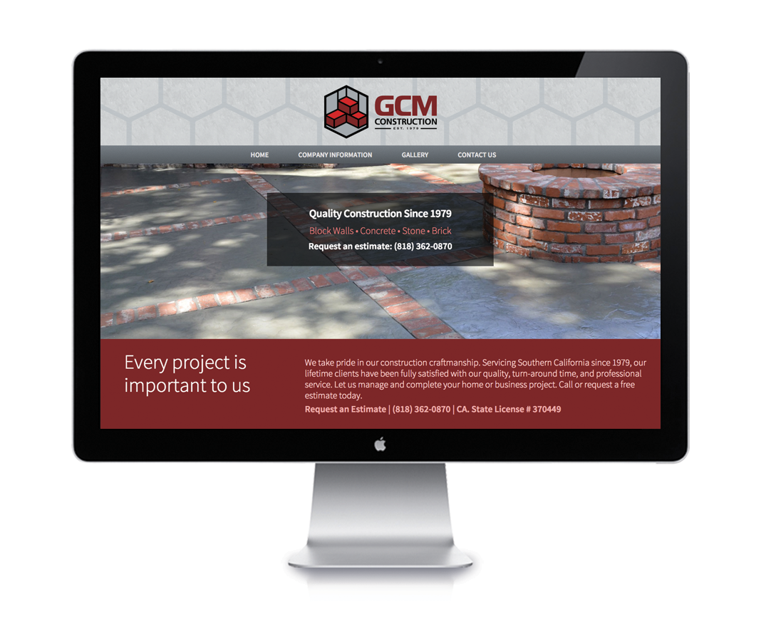 GCM Construction Website Design