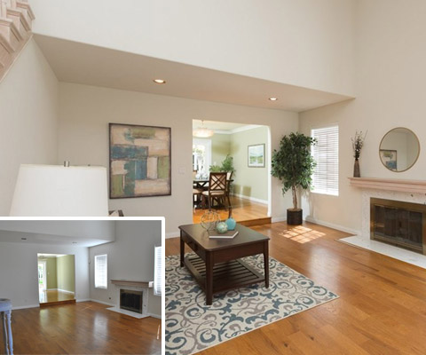 Before and after - staging Falena Ave